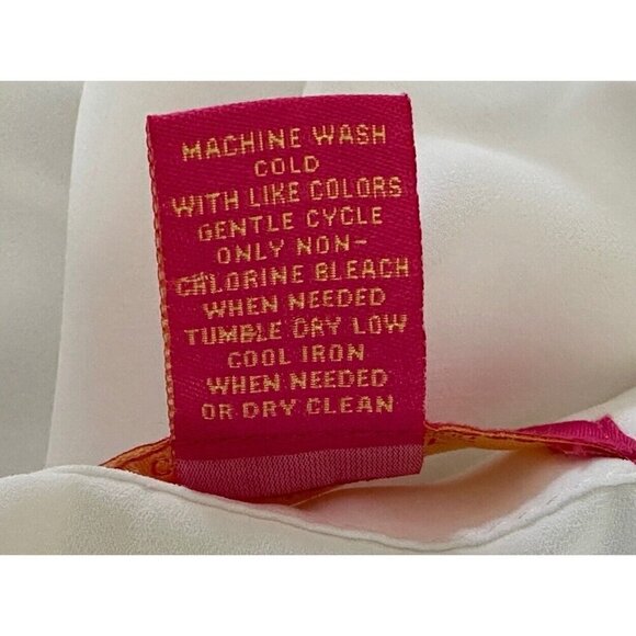 Catherine Malandrino Ivory Collared Long Sleeve Button Up Blouse Women's Sz L - Picture 10 of 11